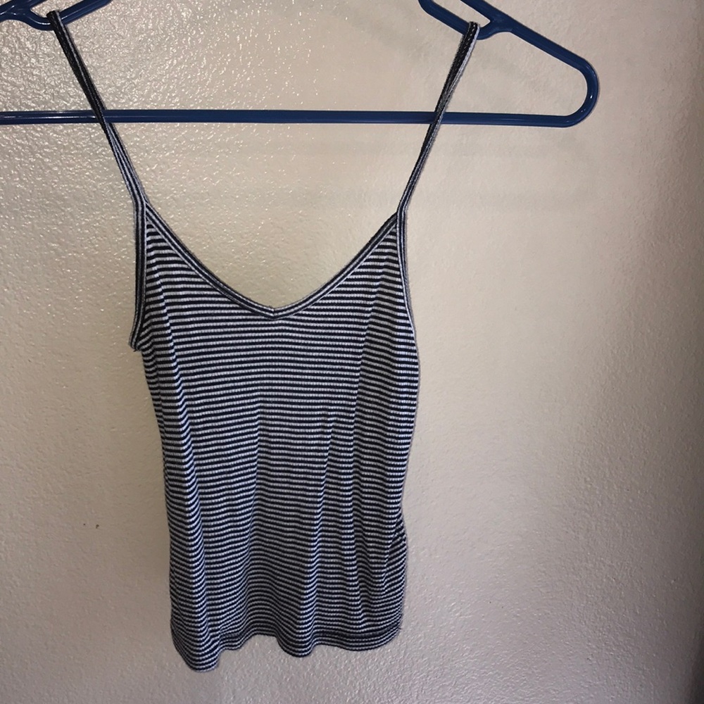 Black and white striped crop top